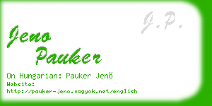 jeno pauker business card