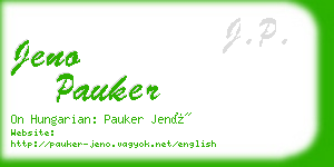 jeno pauker business card